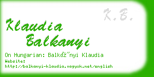 klaudia balkanyi business card